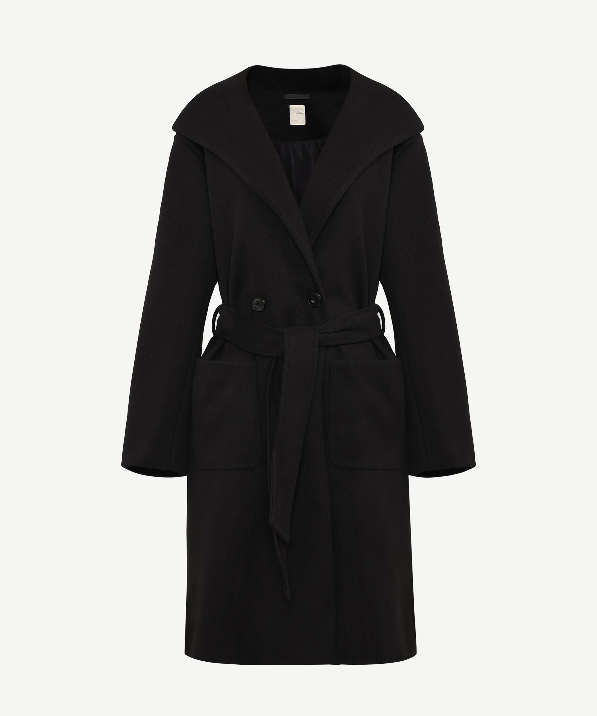  YARGICI Kapüşonlu Ve Kemerli Uzun Palto