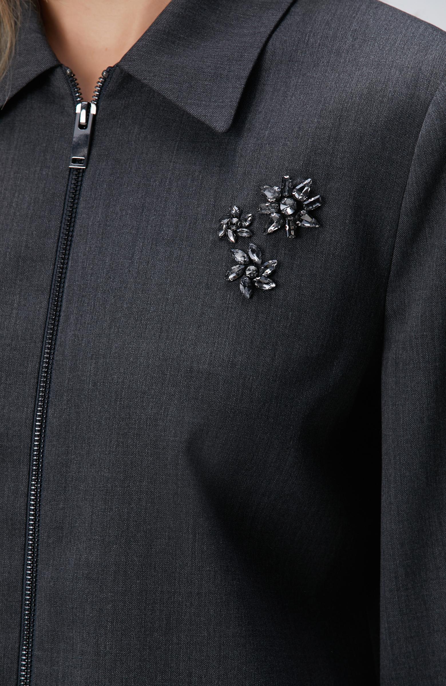 Network Kadın Koyu Gri Yün Karışımlı Ceket