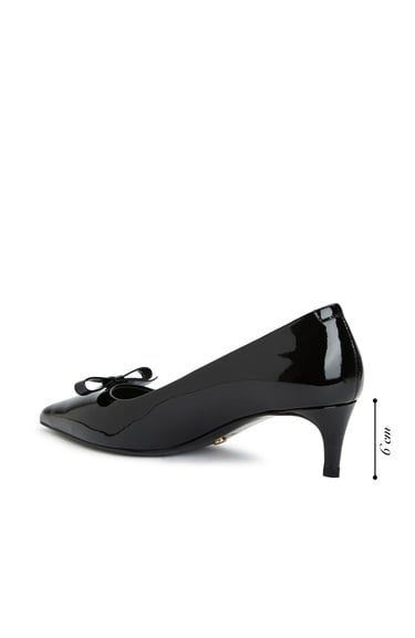  George Hogg Kadın Siyah Rugan Deri Topuklu Ayakkabı