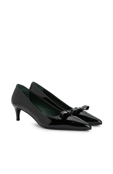  George Hogg Kadın Siyah Rugan Deri Topuklu Ayakkabı