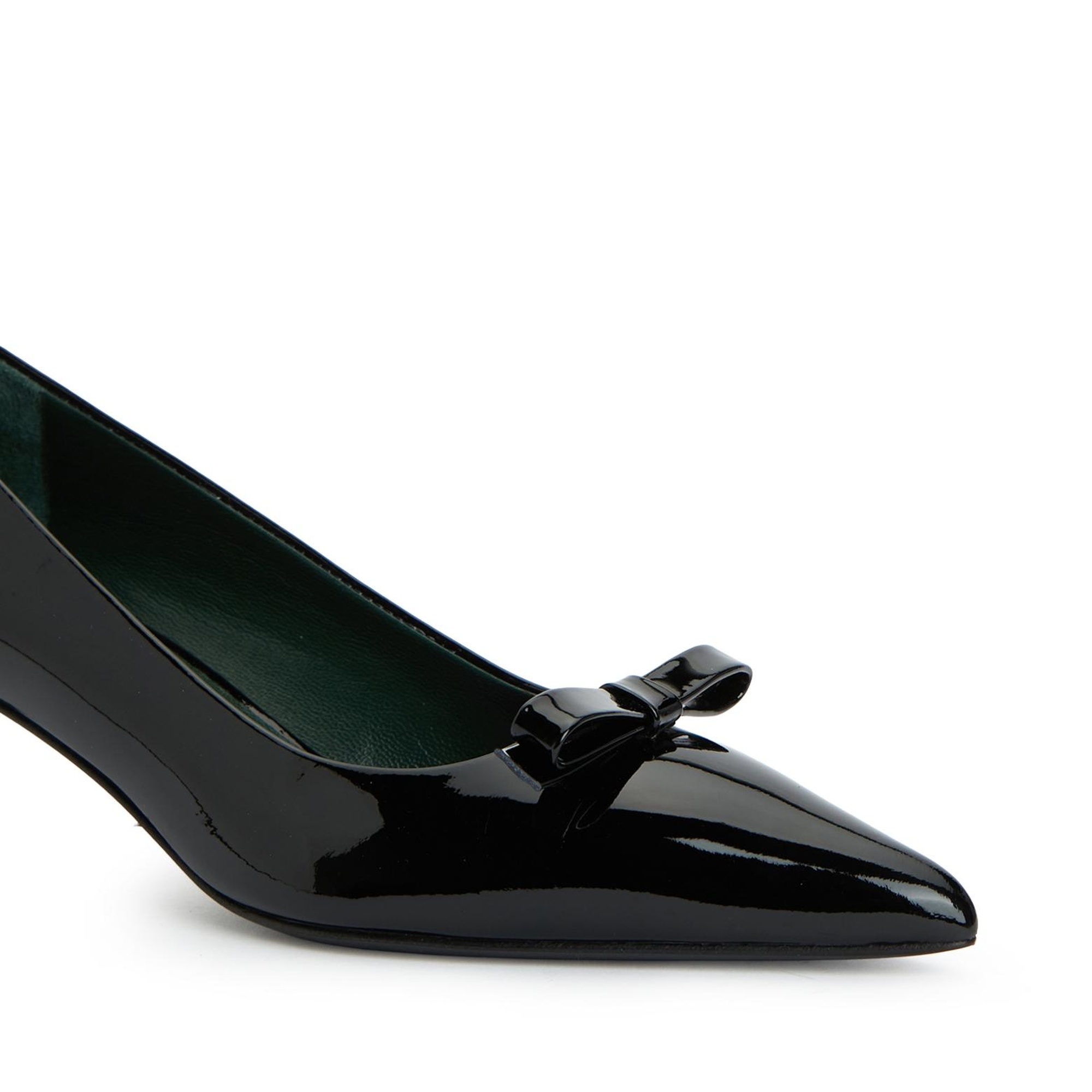 George Hogg Kadın Siyah Rugan Deri Topuklu Ayakkabı