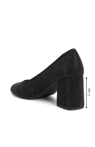  Divarese Kadın Siyah Taşlı Topuklu Ayakkabı