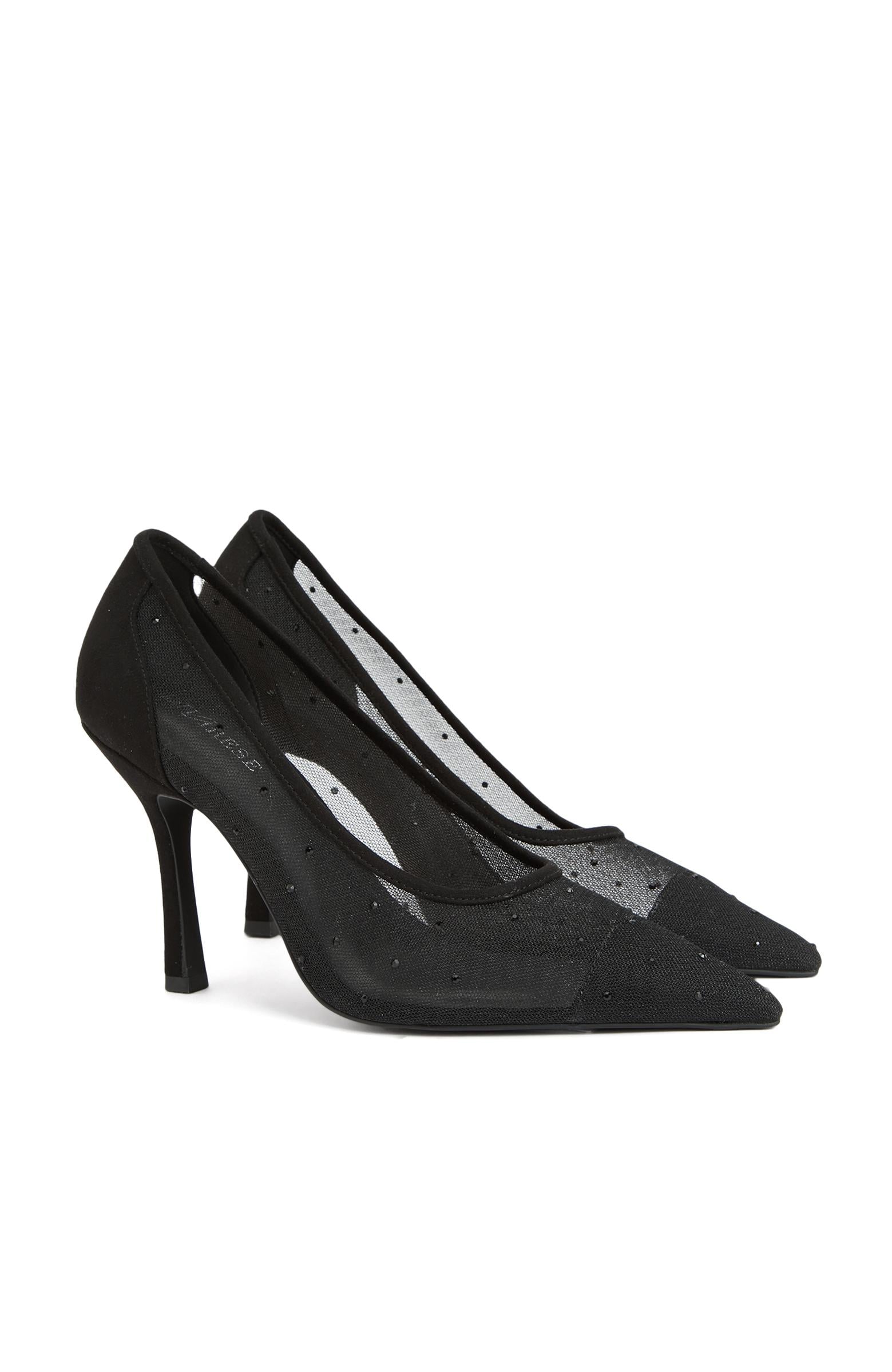  Divarese Kadın Siyah Taşlı Topuklu Ayakkabı