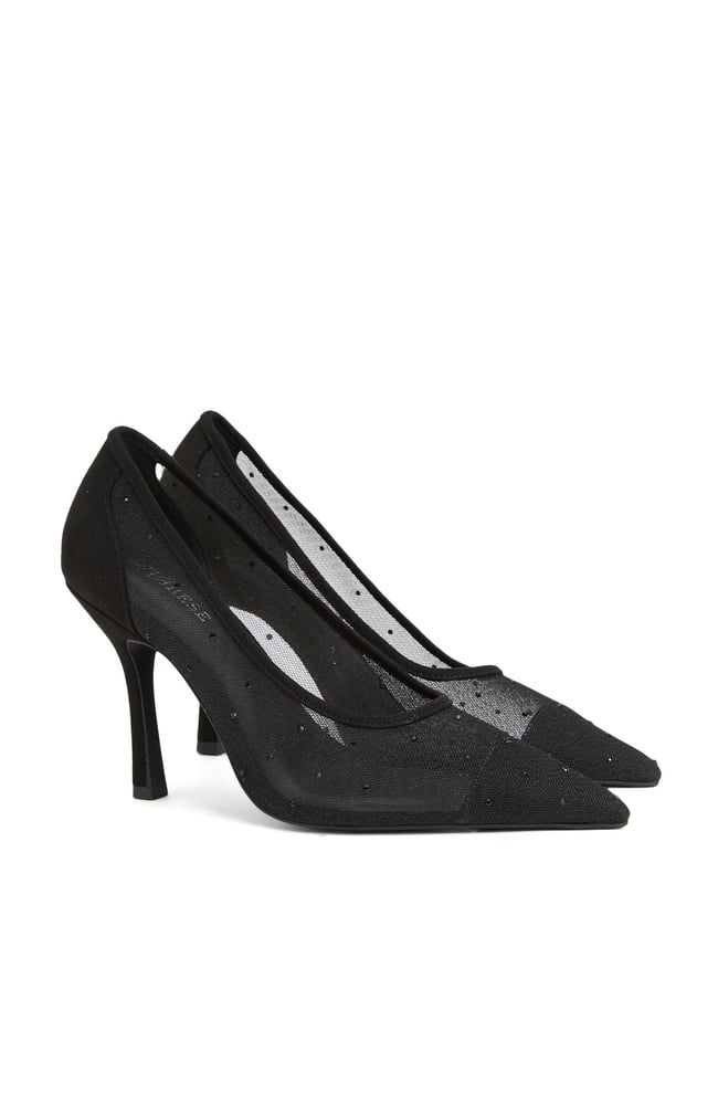  Divarese Kadın Siyah Taşlı Topuklu Ayakkabı