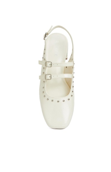  Divarese Kadın Kırık Beyaz Taşlı Mary Jane Babet