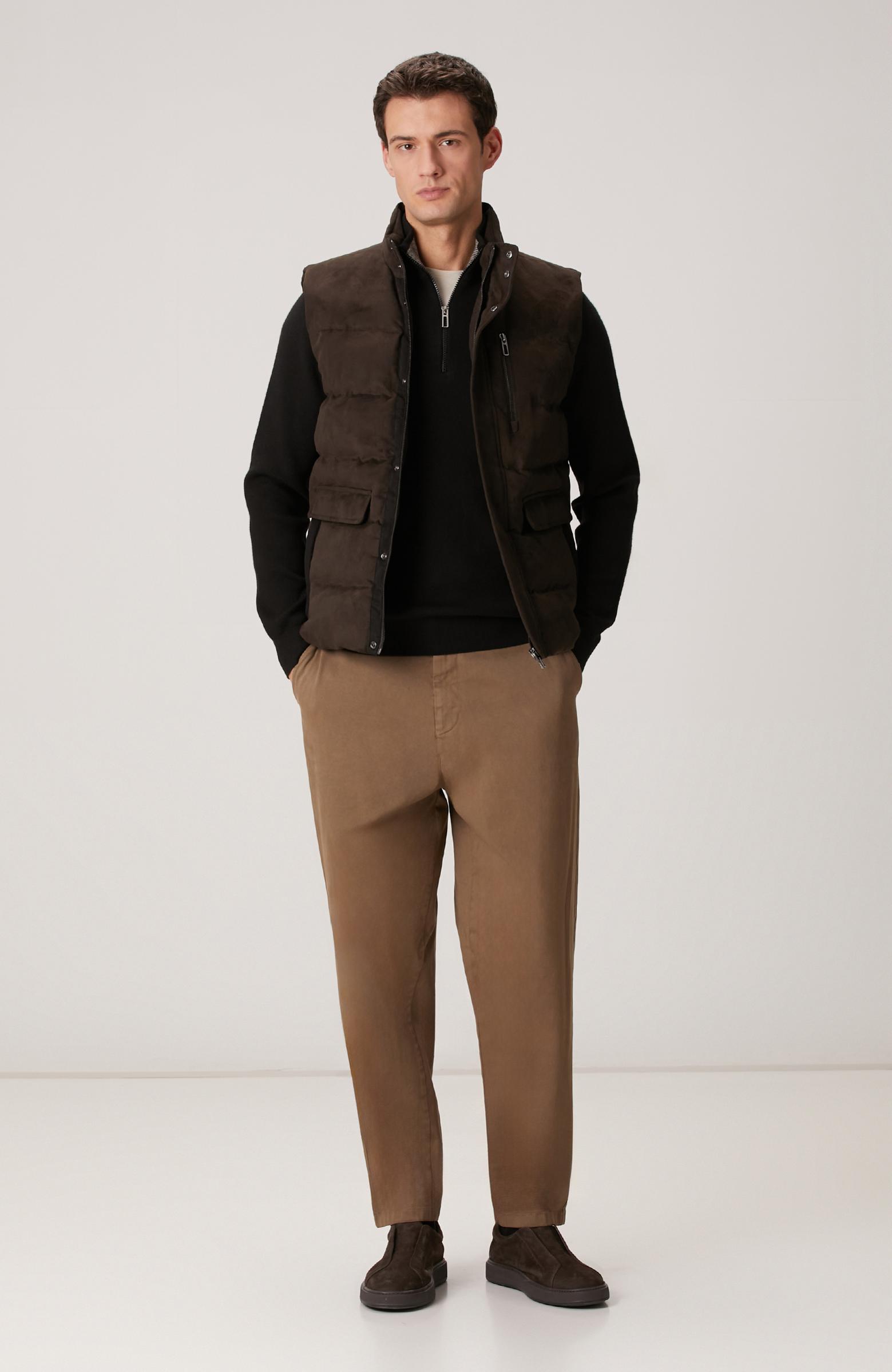 Network Erkek Siyah Yakası Fermuarlı Triko Kazak