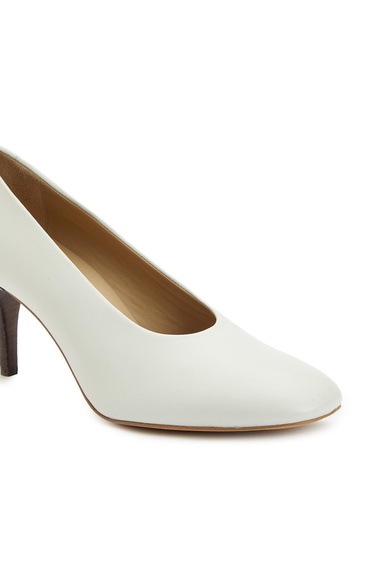  Network Kadın Beyaz Deri Topuklu Ayakkabı