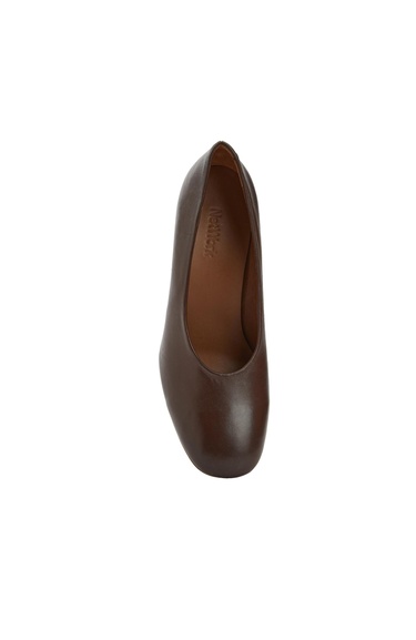  Network Kadın Kahverengi Deri Topuklu Ayakkabı