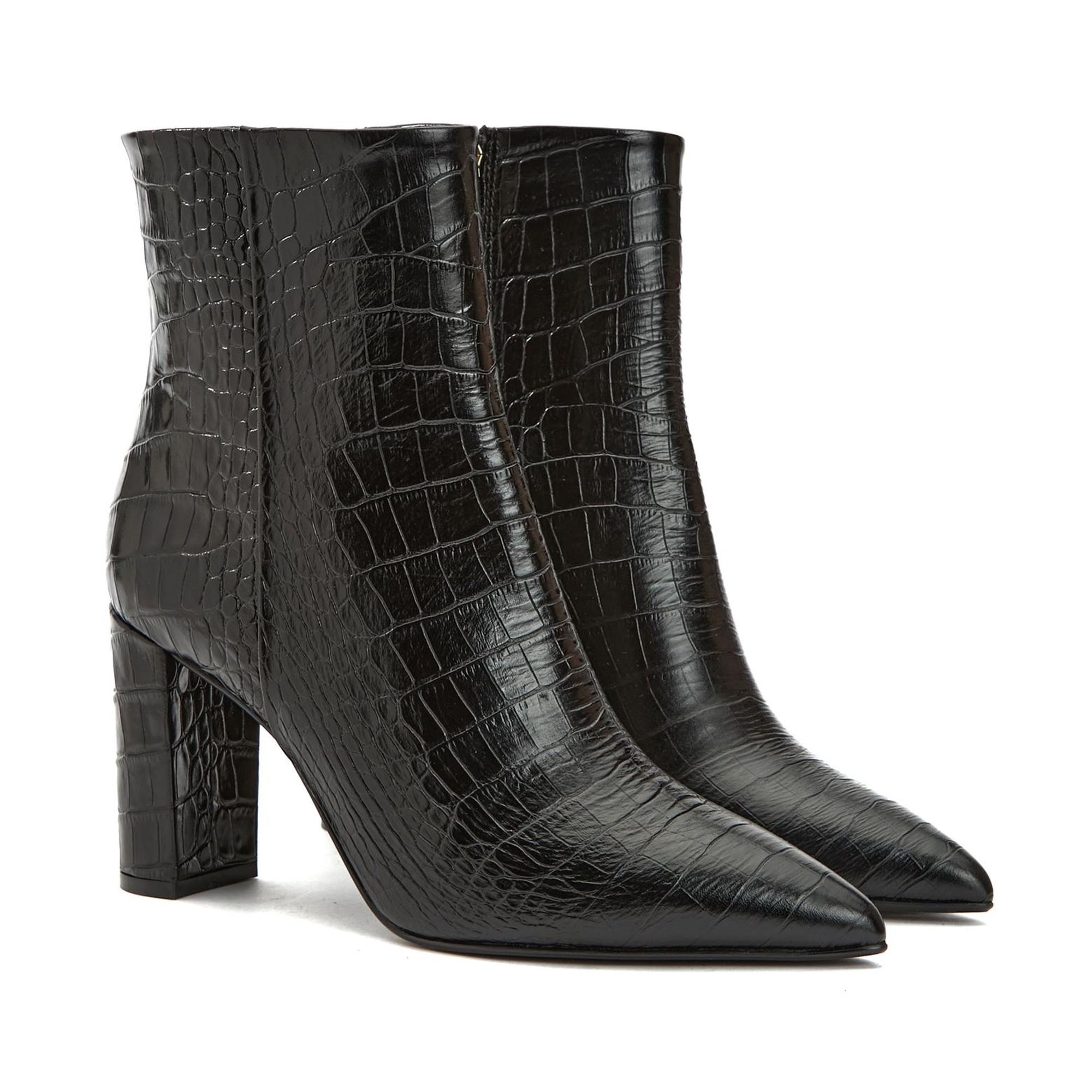 Gh For Nw Kadın George Hogg for NetWork Siyah Kroko Desenli Deri Bot