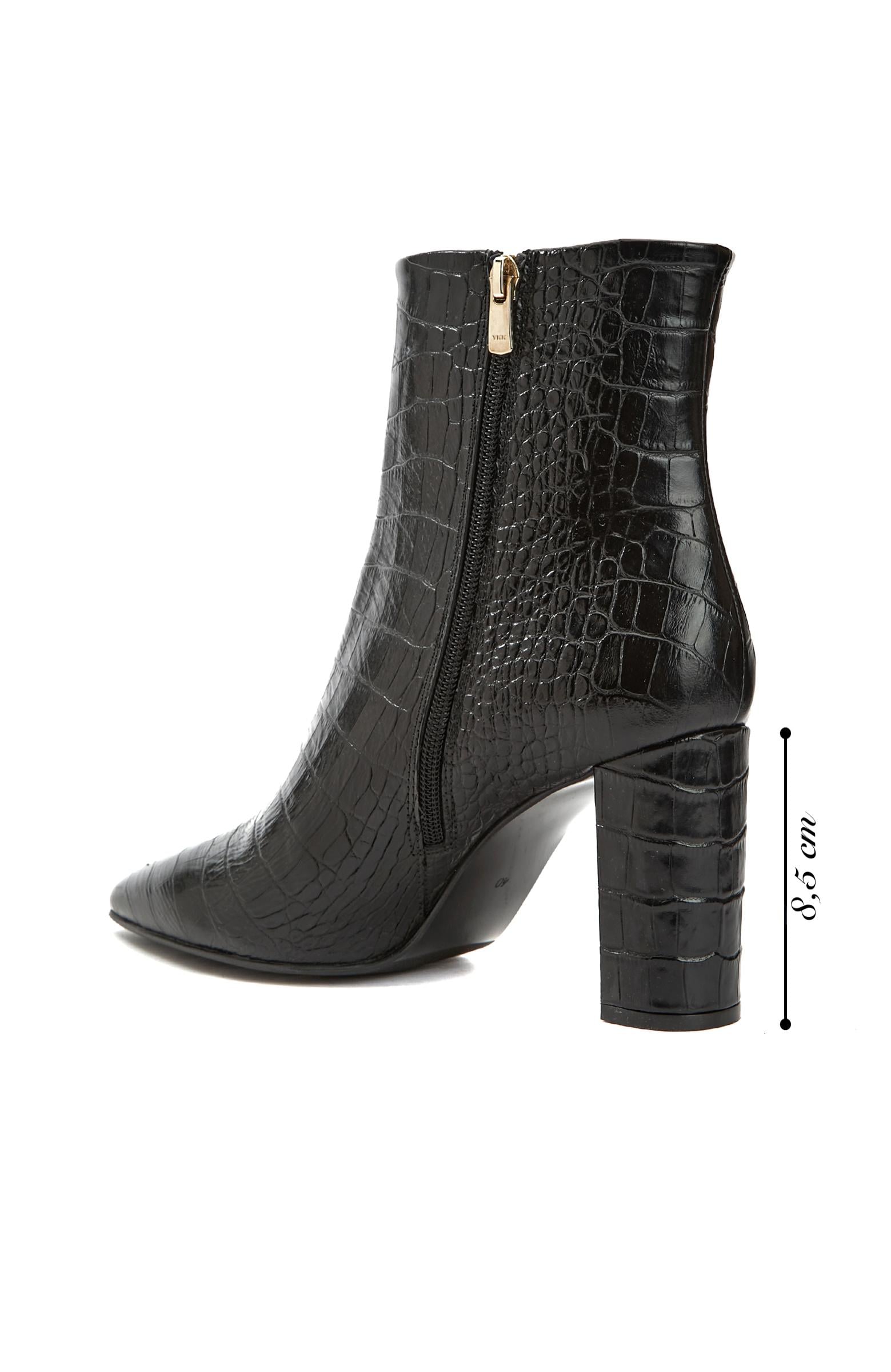  Gh For Nw Kadın George Hogg for NetWork Siyah Kroko Desenli Deri Bot