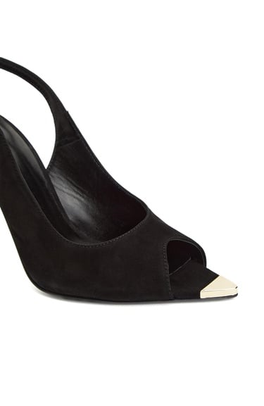  Network Kadın Siyah Aksesuar Detaylı Deri Sandalet