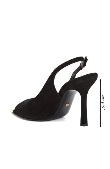  Network Kadın Siyah Aksesuar Detaylı Deri Sandalet