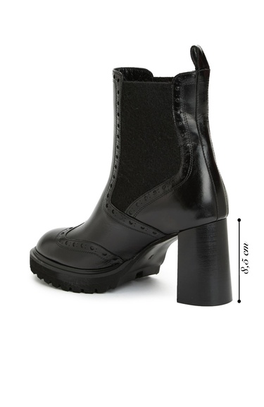  George Hogg Kadın Siyah Topuklu Chelsea Deri Bot