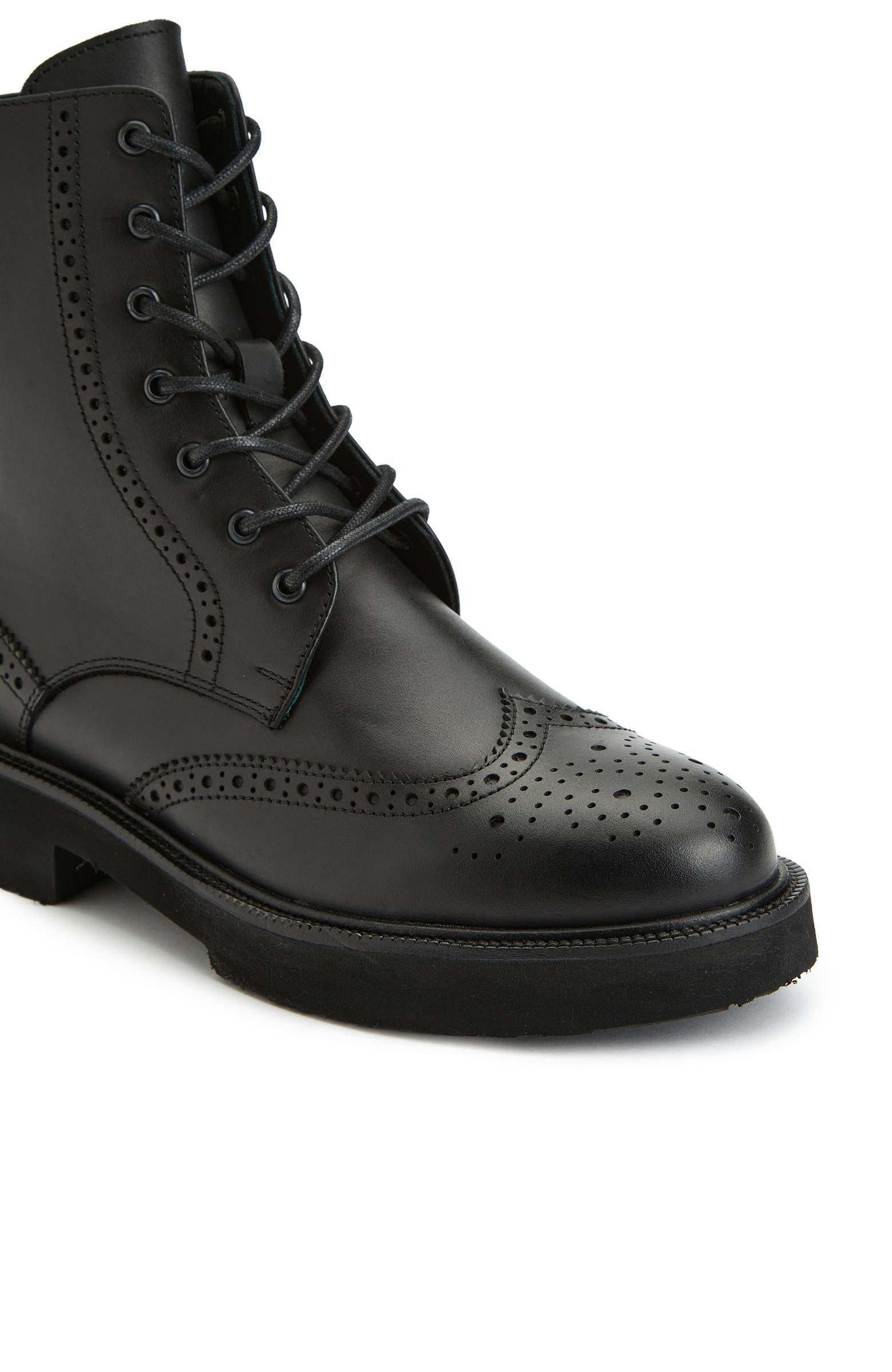  George Hogg Kadın Siyah Zımbalı Deri Bot