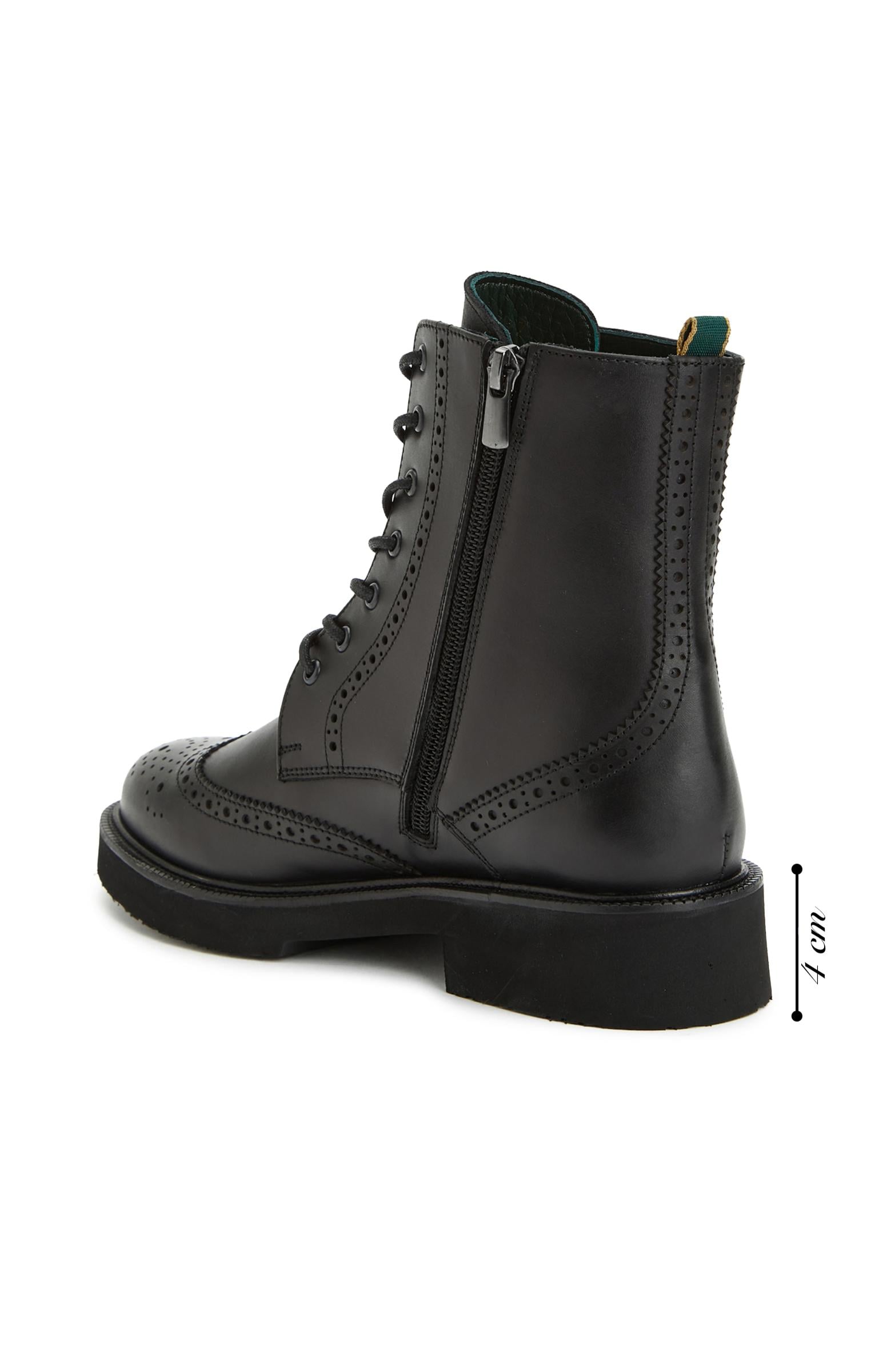 George Hogg Kadın Siyah Zımbalı Deri Bot