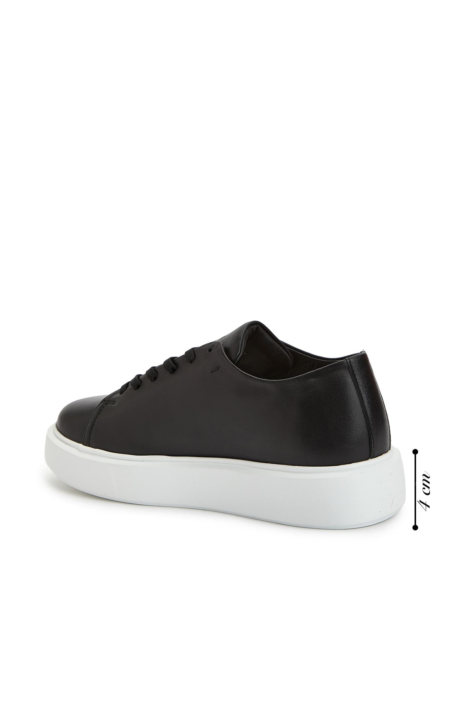 Network Kadın Siyah Deri Bağcıklı Sneaker