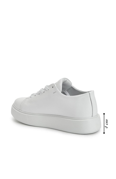  Network Kadın Beyaz Deri Bağcıklı Sneaker