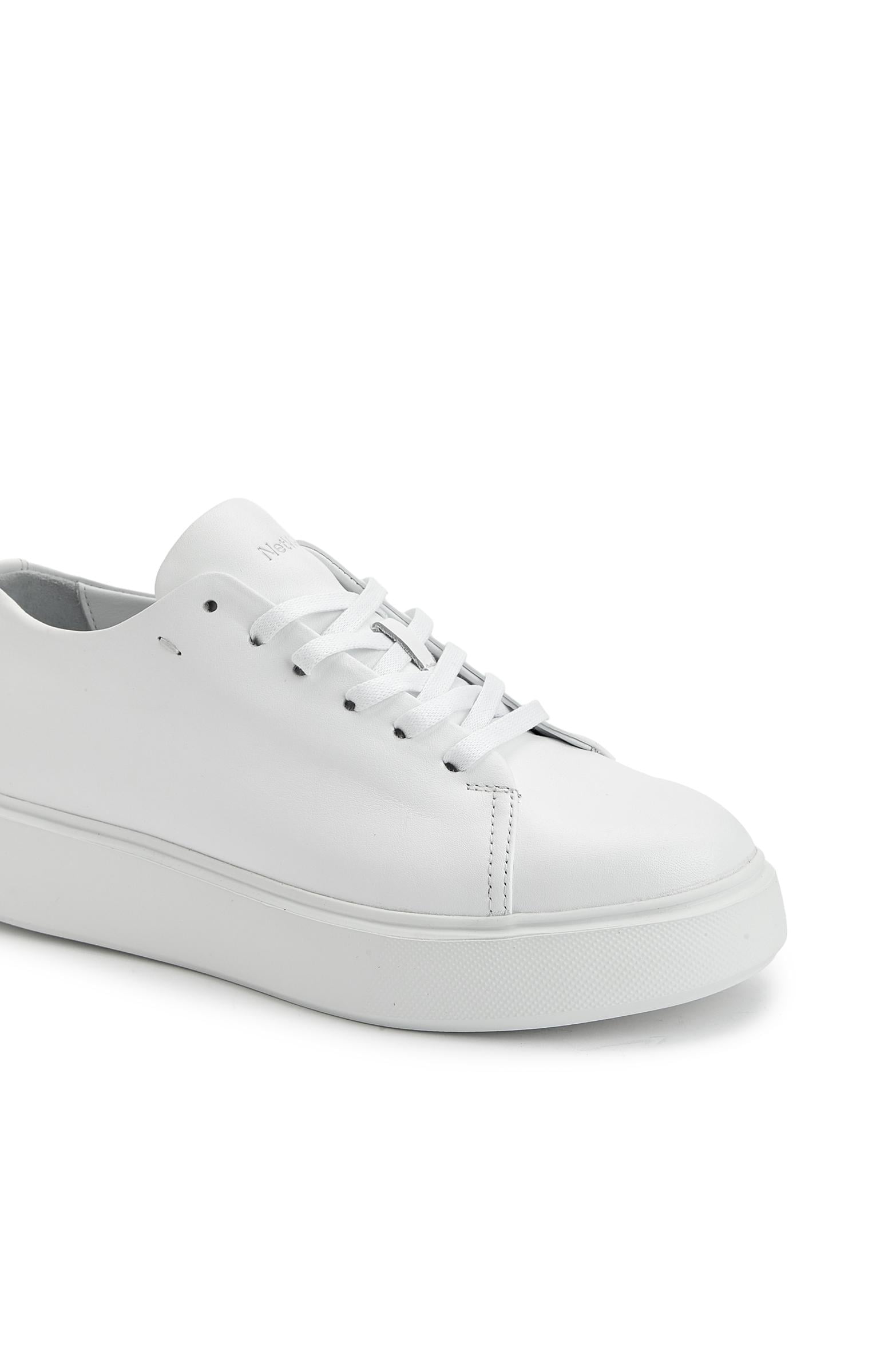 Network Kadın Beyaz Deri Bağcıklı Sneaker