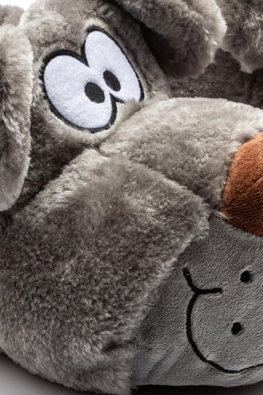  Fibert Erkek Hayvanlı Panduf Gri 41/46