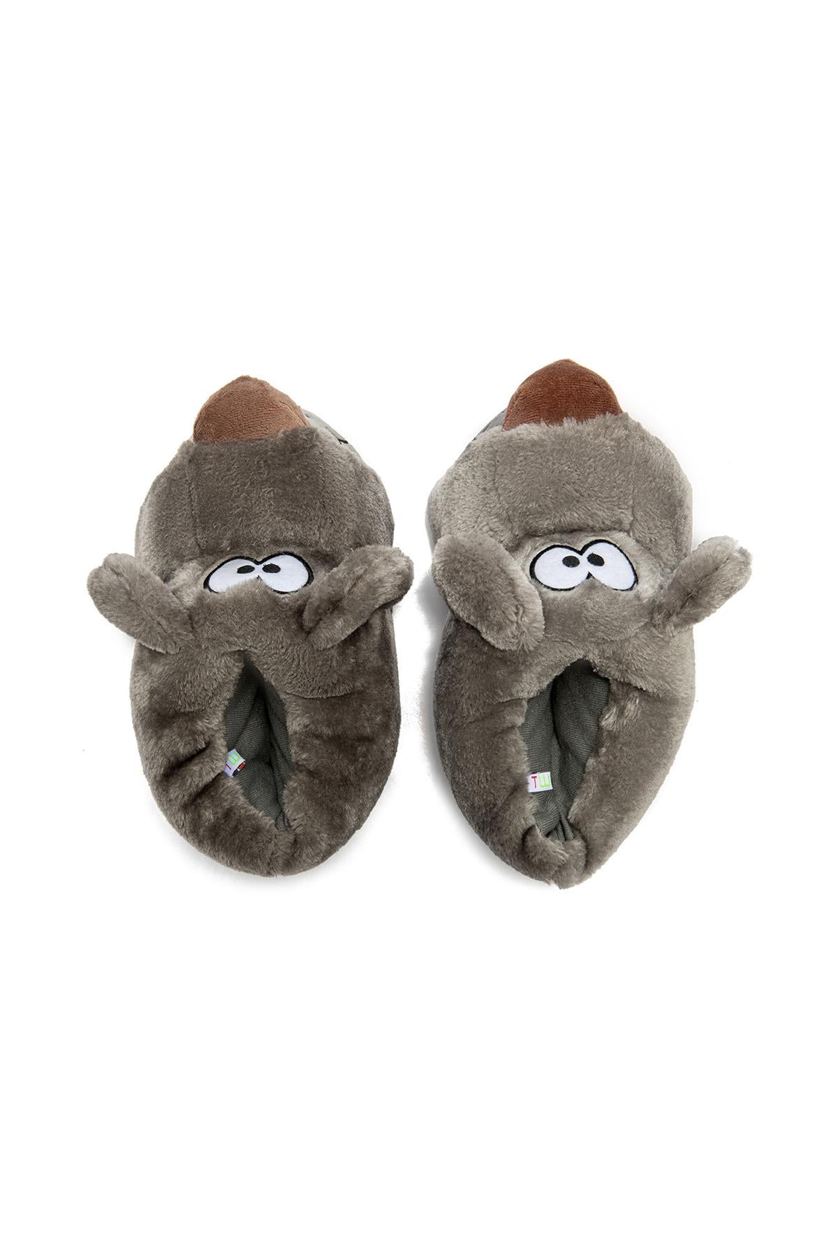 Fibert Erkek Hayvanlı Panduf Gri 41/46