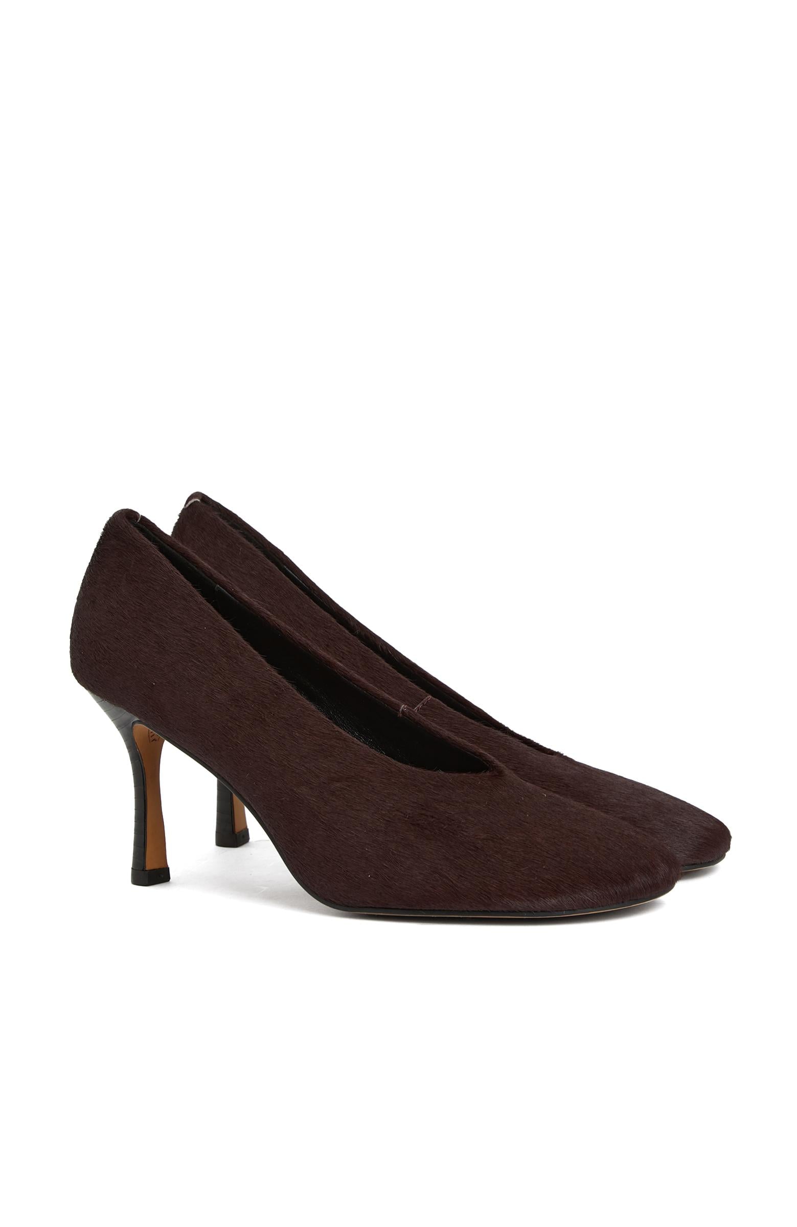  Divarese Kadın Bordo Deri Topuklu Ayakkabı