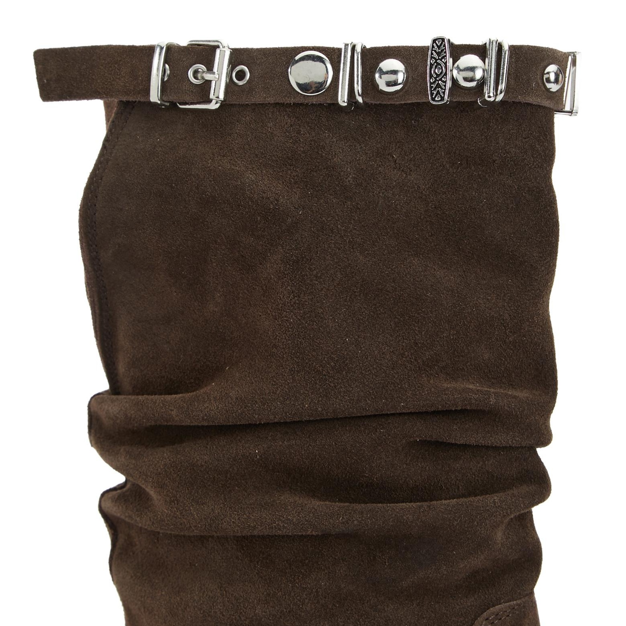 Divarese Kadın Kahverengi Taşlı Süet Bot