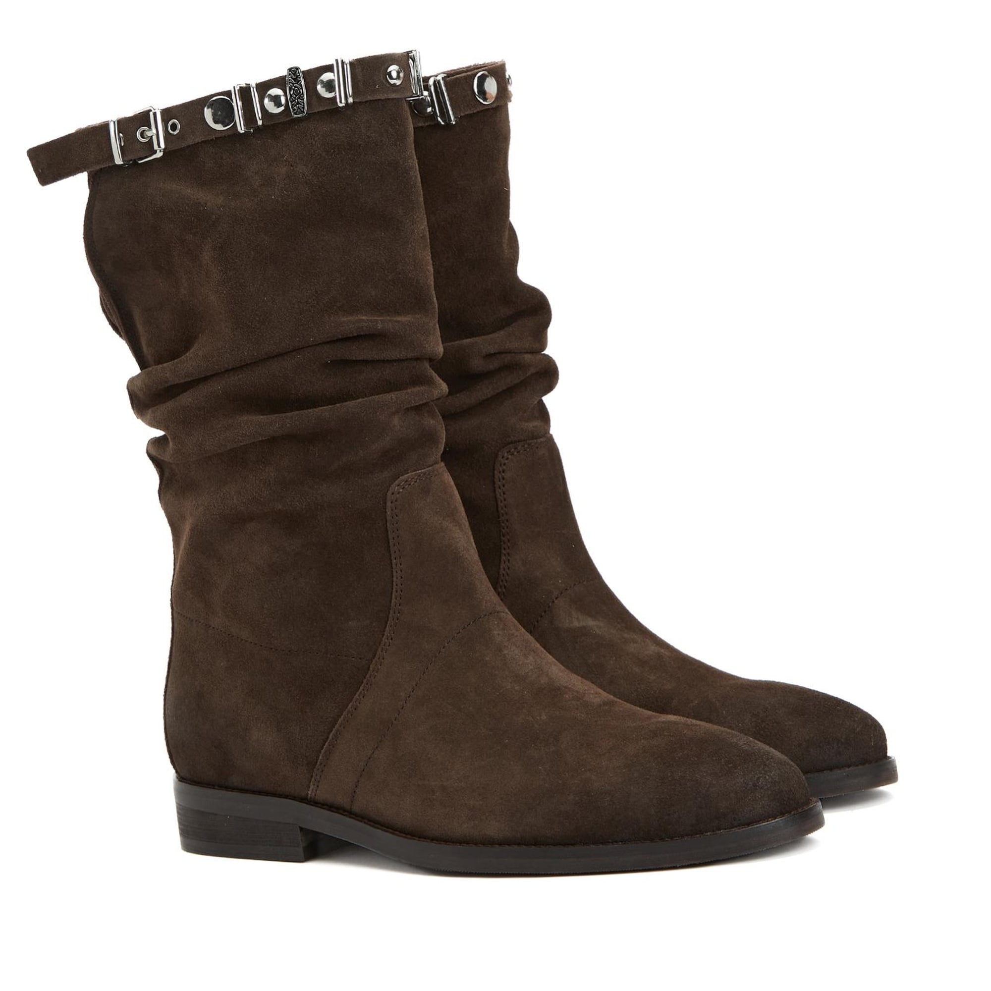 Divarese Kadın Kahverengi Taşlı Süet Bot