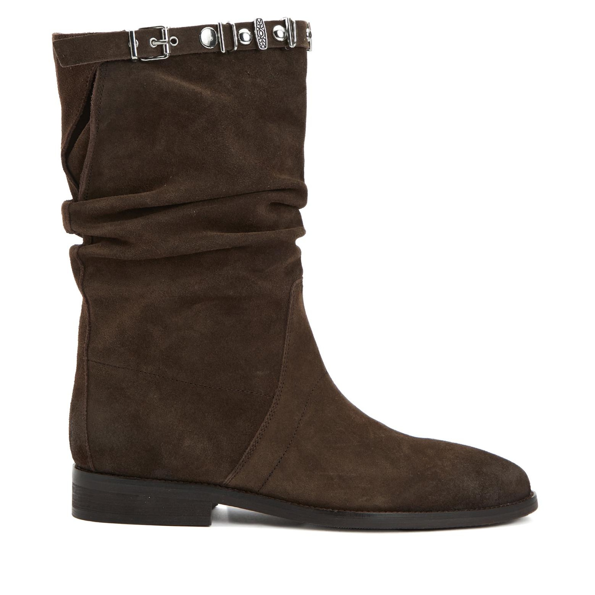 Divarese Kadın Kahverengi Taşlı Süet Bot