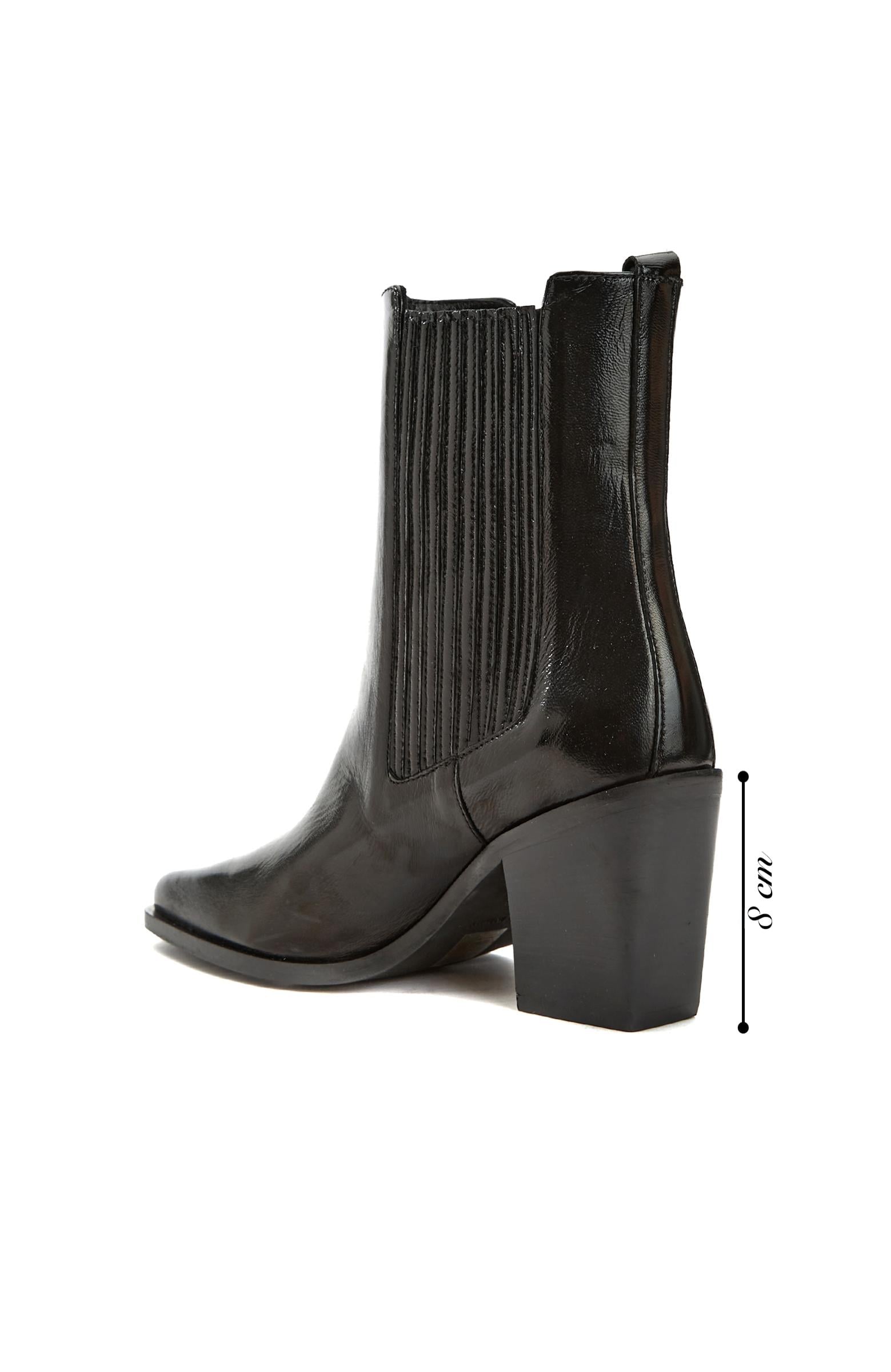 Network Kadın Siyah Deri Bot