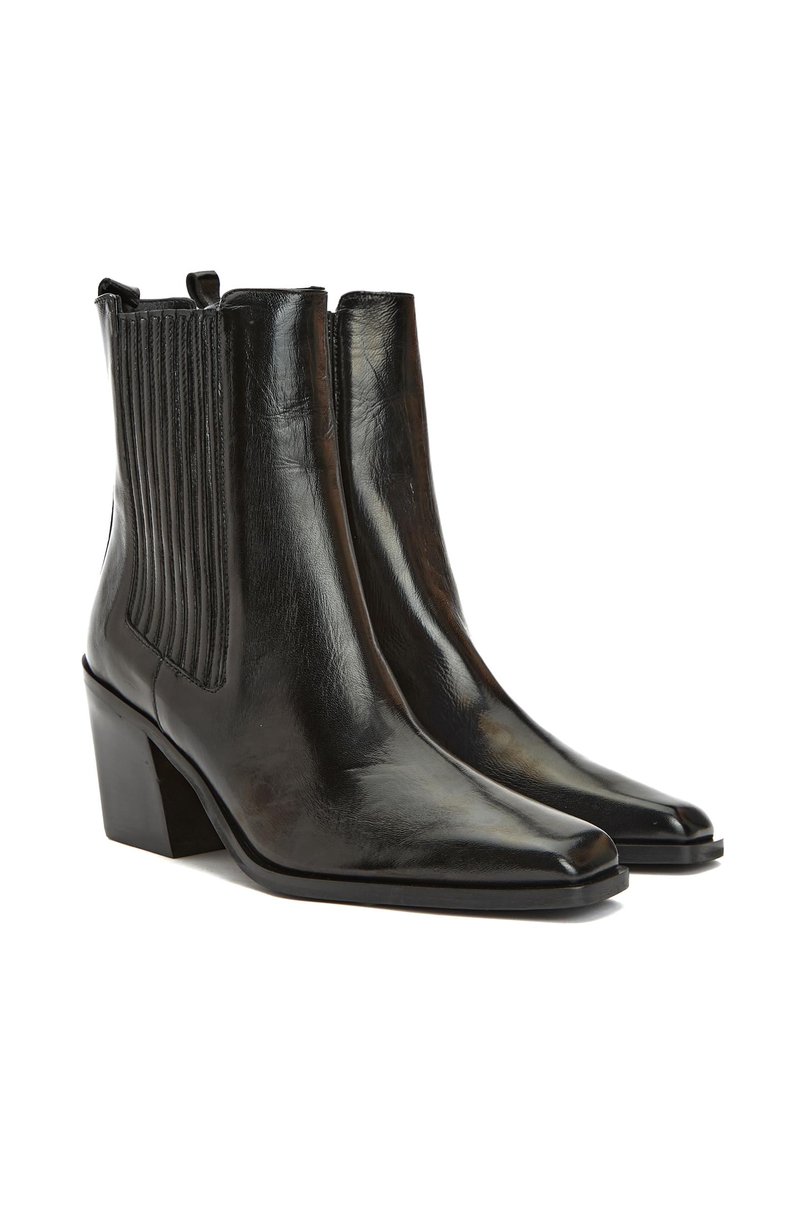 Network Kadın Siyah Deri Bot