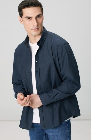  Network Erkek Lacivert Flanel Gömlek