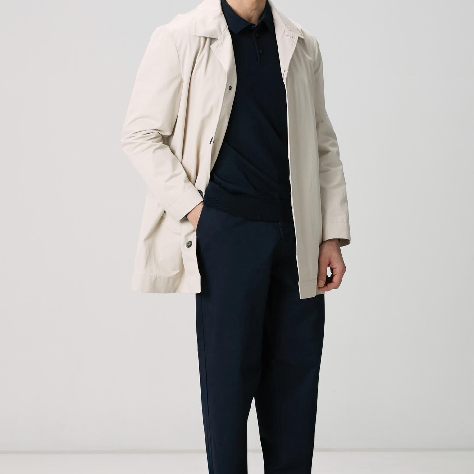 Network Erkek Lacivert Polo Yaka Yün Karışımlı Triko Kazak