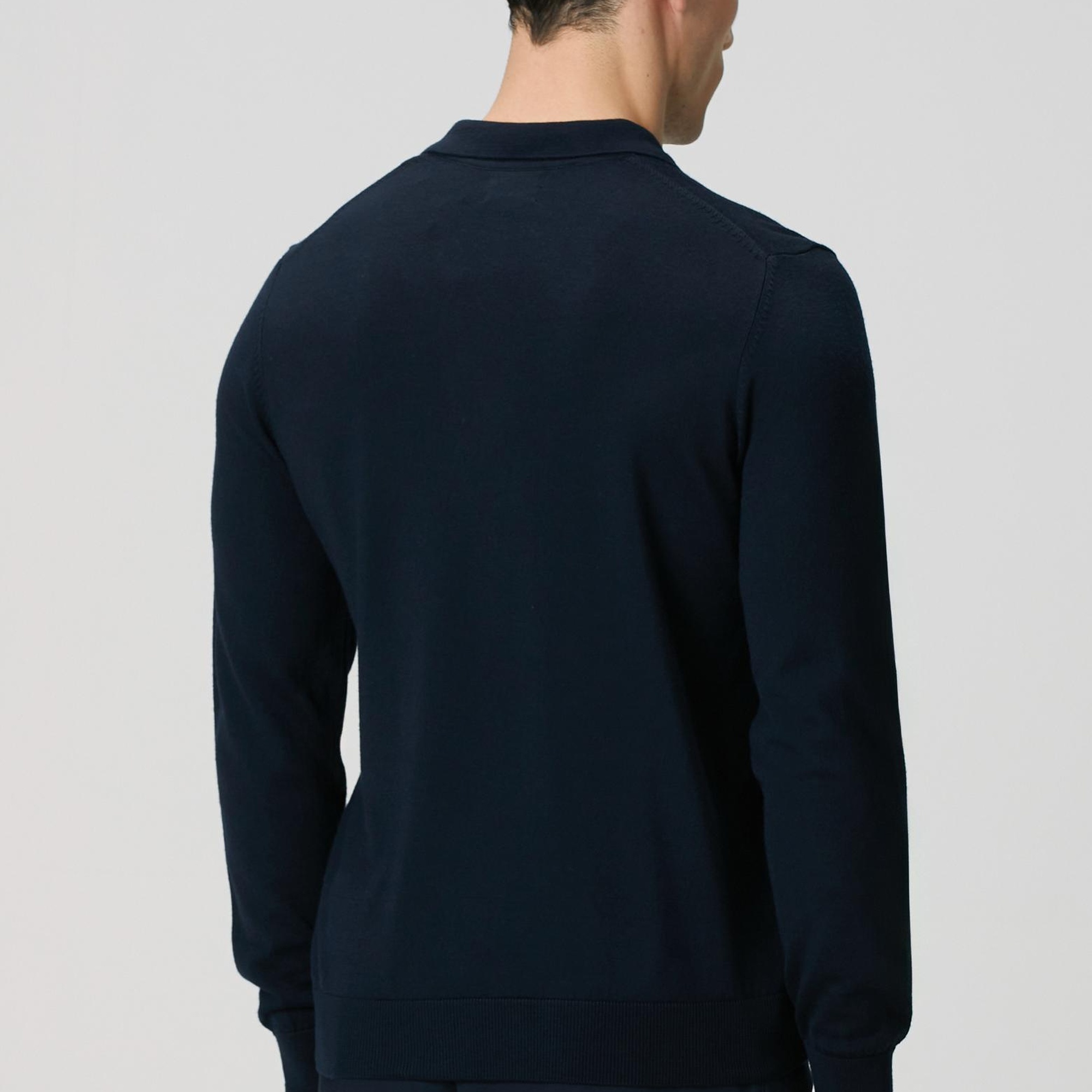 Network Erkek Lacivert Polo Yaka Yün Karışımlı Triko Kazak