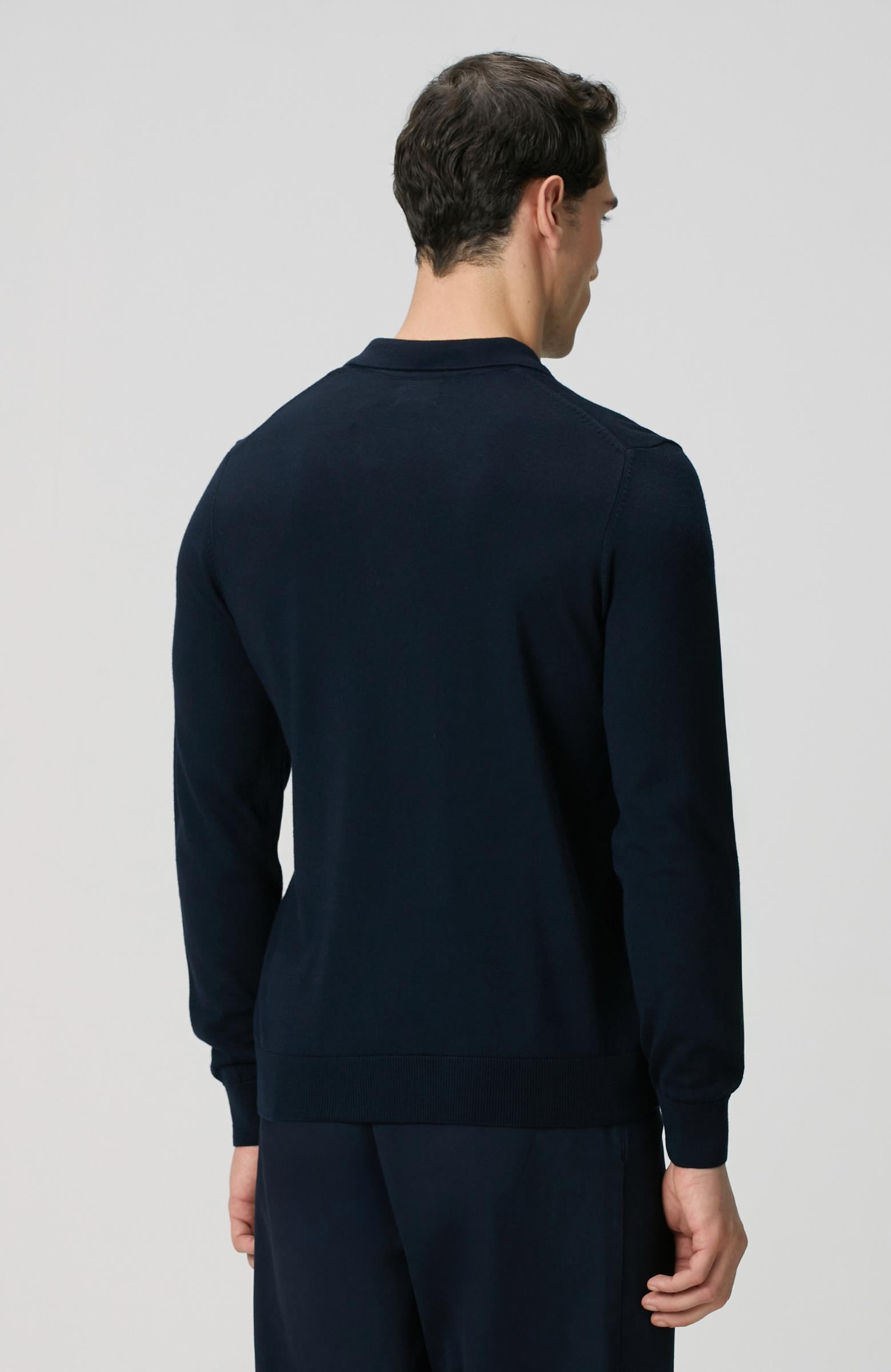  Network Erkek Lacivert Polo Yaka Yün Karışımlı Triko Kazak