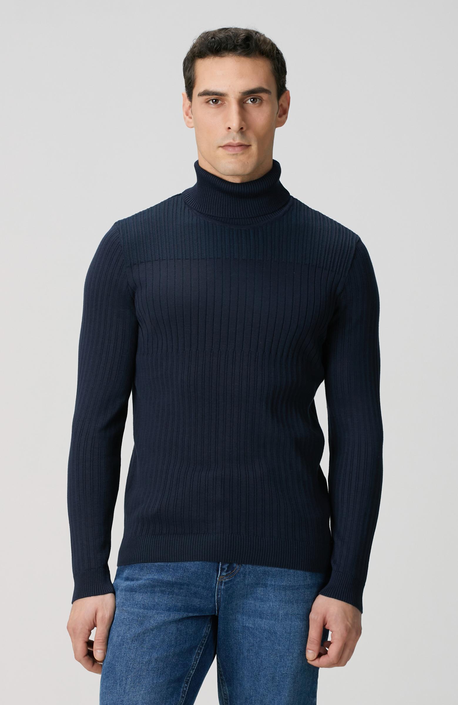 Network Erkek Lacivert Balıkçı Yaka Triko Kazak