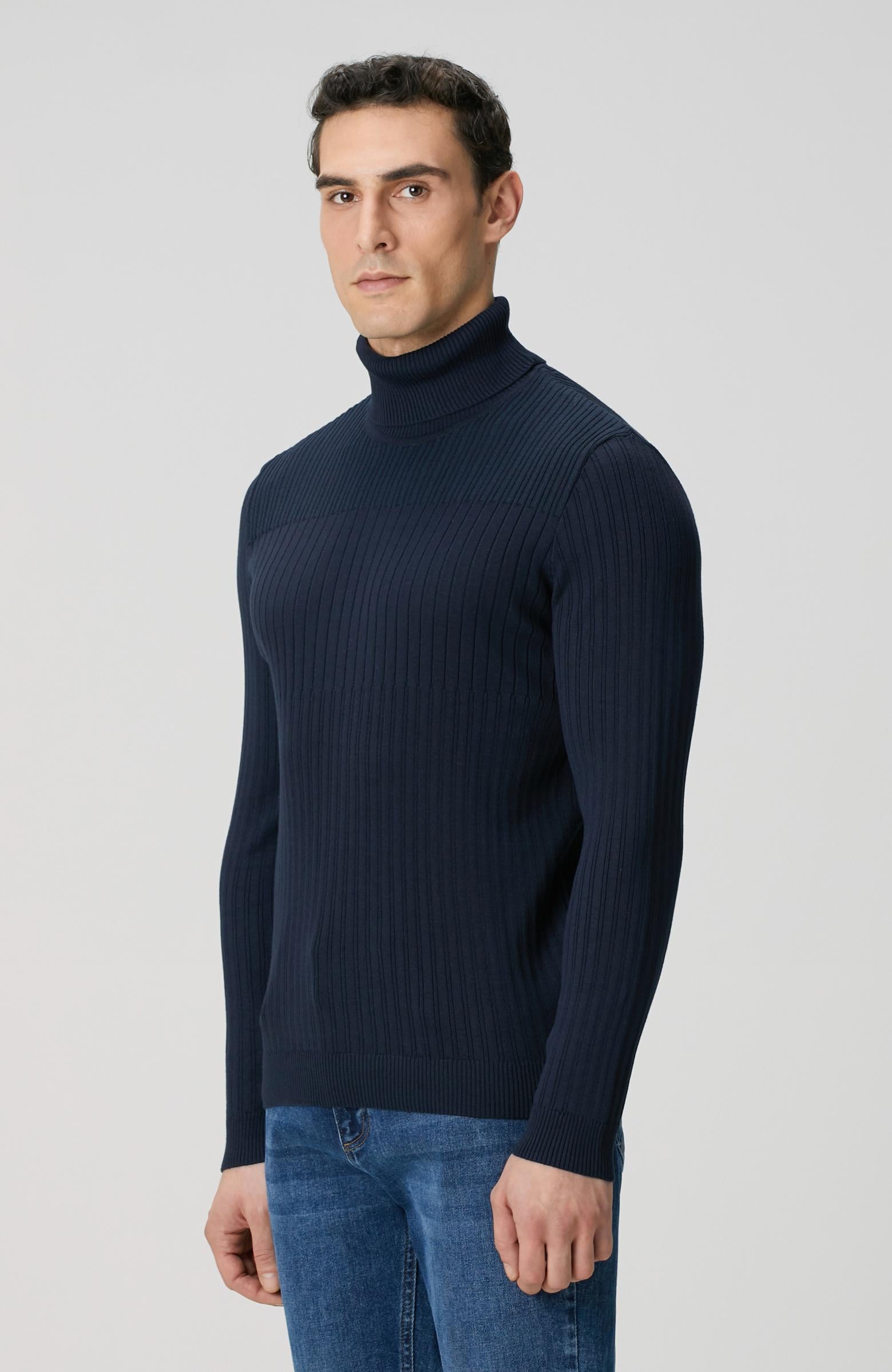 Network Erkek Lacivert Balıkçı Yaka Triko Kazak