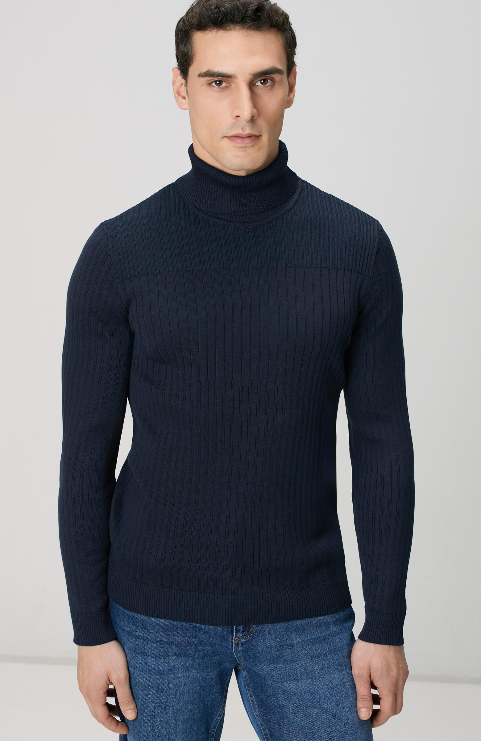 Network Erkek Lacivert Balıkçı Yaka Triko Kazak