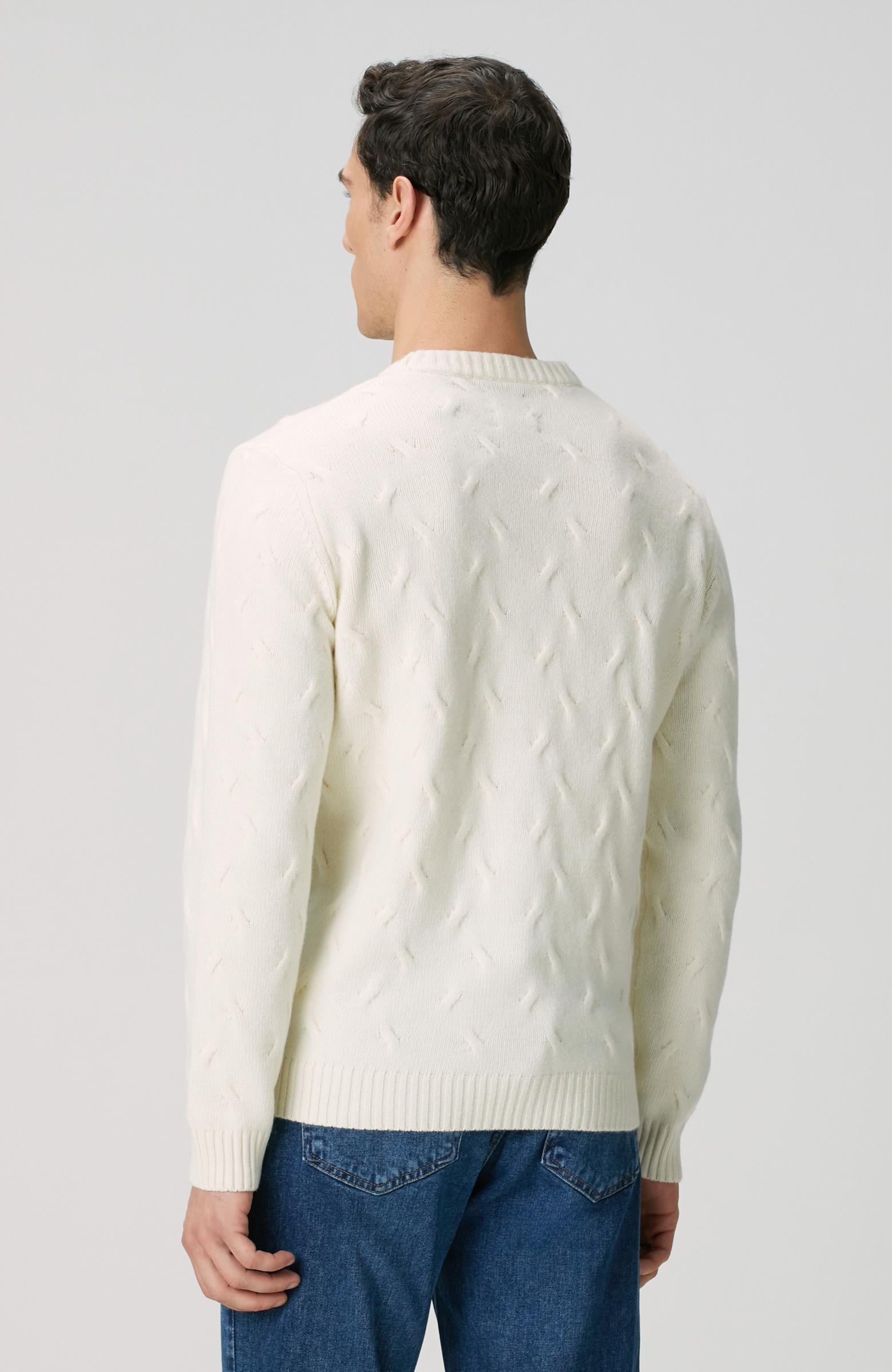  Network Erkek Limited Kırık Beyaz Yün Kaşmir Karışımlı Triko