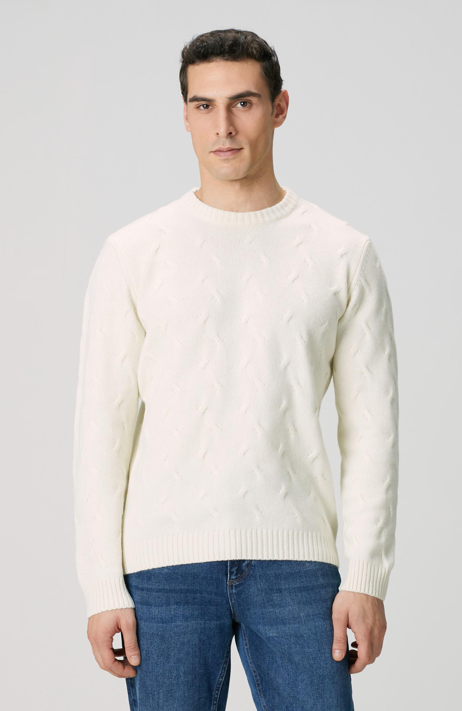  Network Erkek Limited Kırık Beyaz Yün Kaşmir Karışımlı Triko