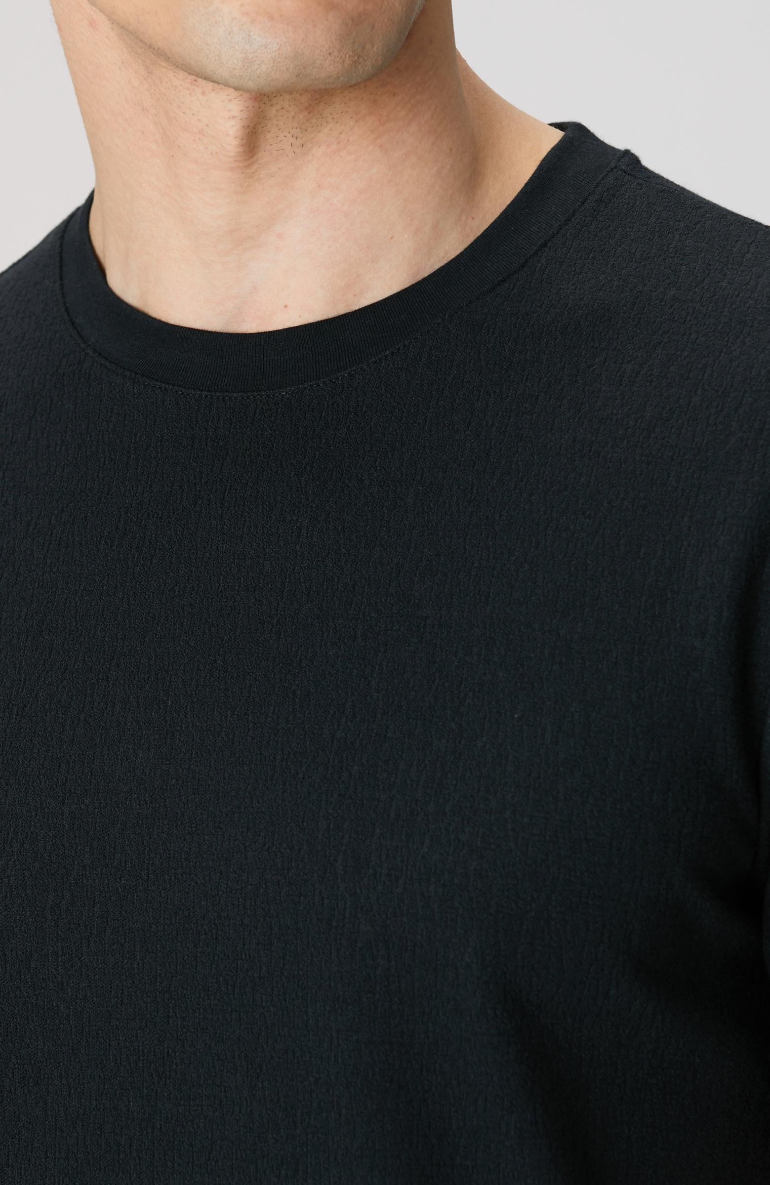 Network Erkek Siyah Bisiklet Yaka Jakarlı T-shirt