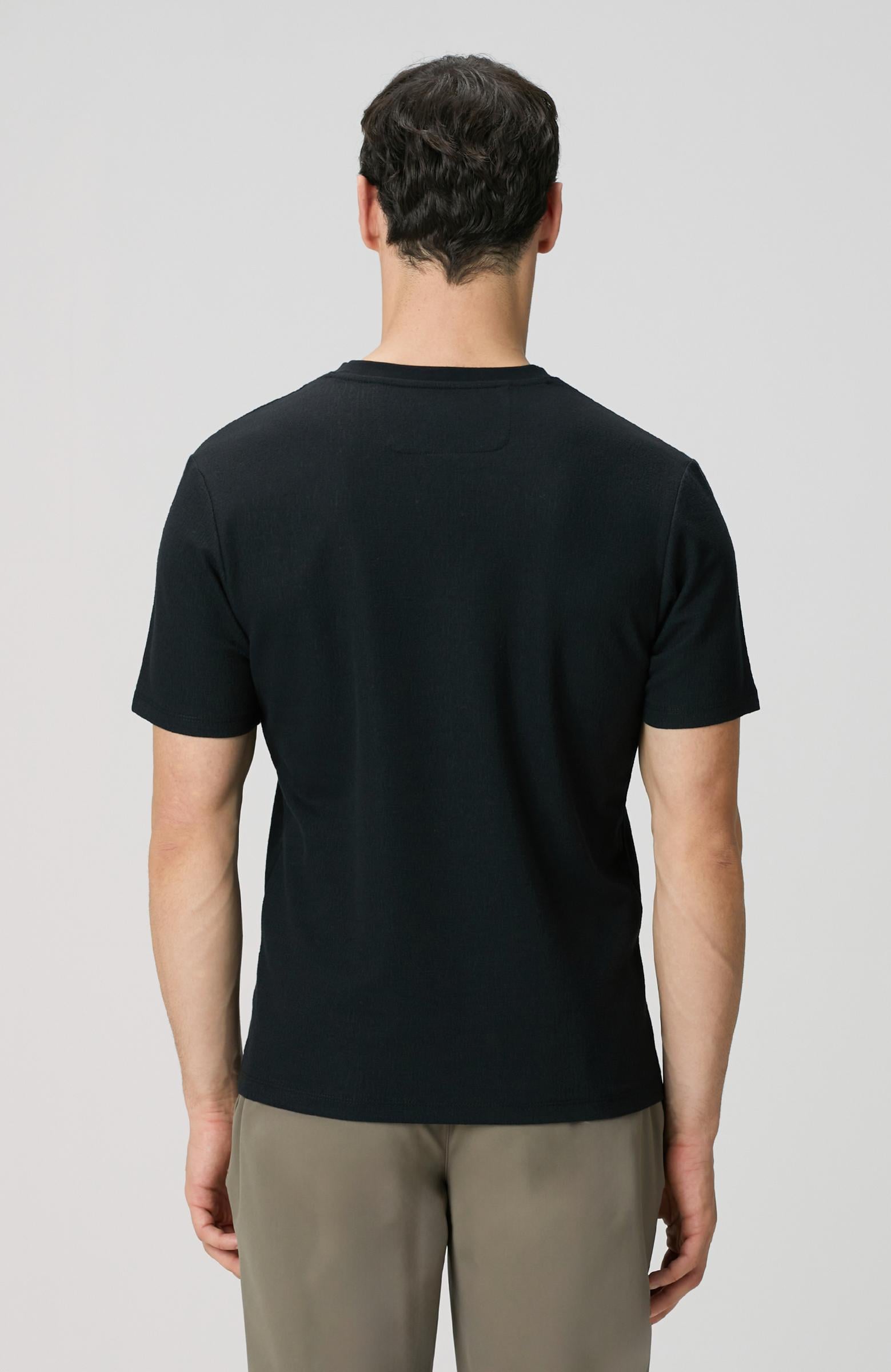  Network Erkek Siyah Bisiklet Yaka Jakarlı T-shirt