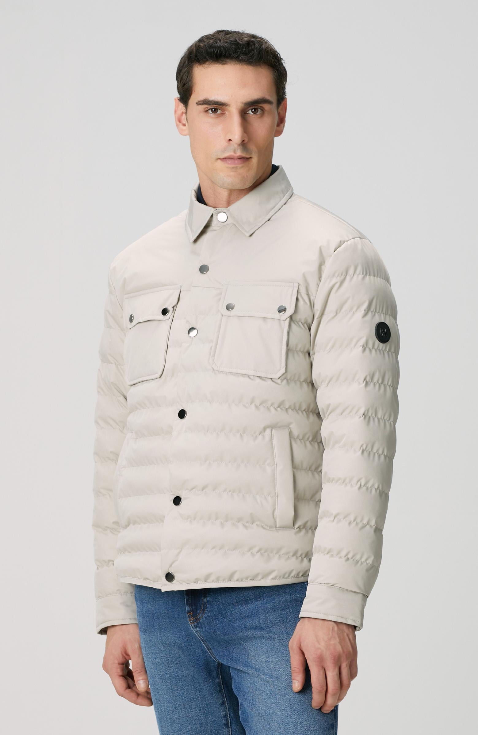 Network Erkek Bej Yan Cep Detaylı Kapitone Coat Ceket