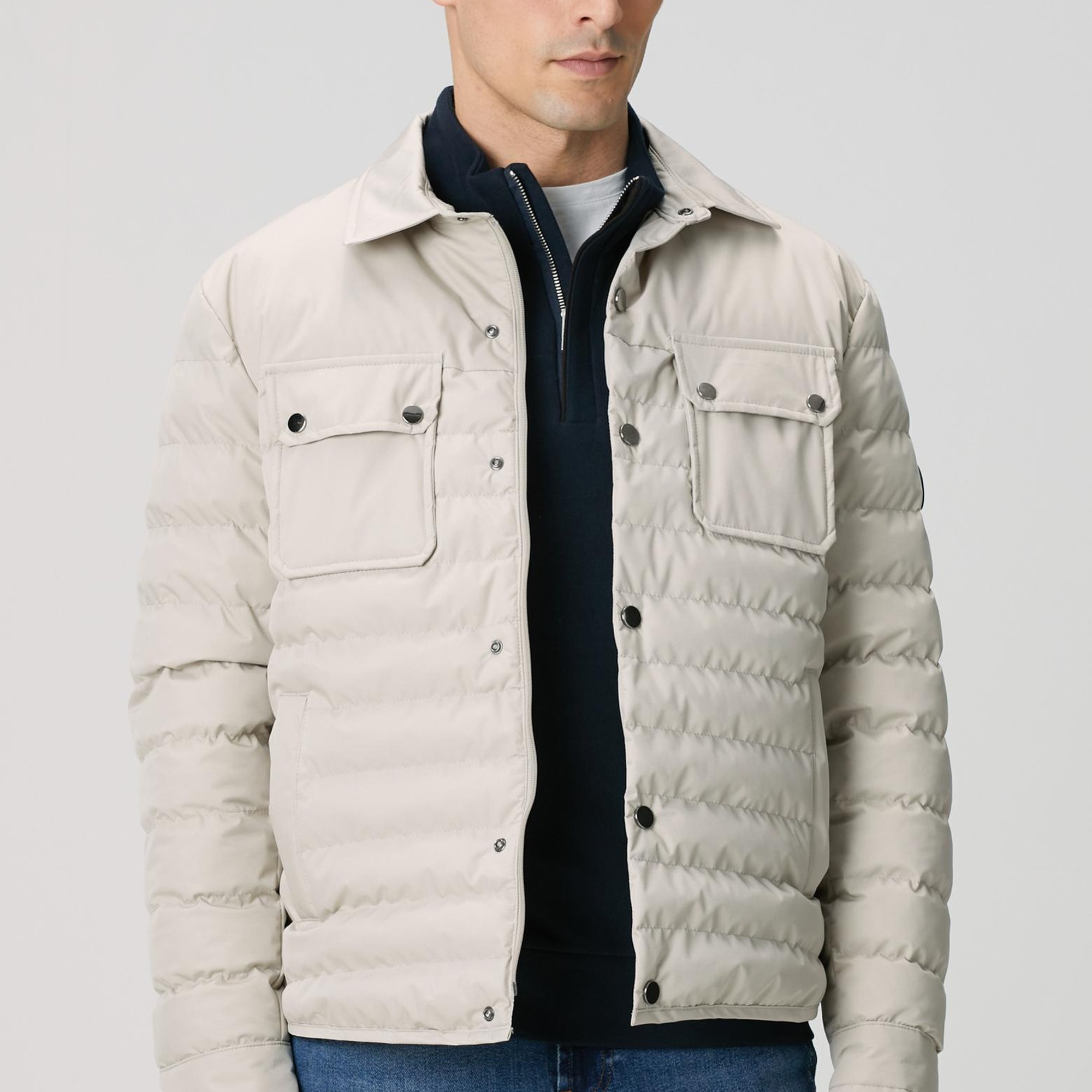 Network Erkek Bej Yan Cep Detaylı Kapitone Coat Ceket