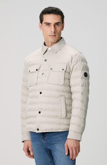  Network Erkek Bej Yan Cep Detaylı Kapitone Coat Ceket