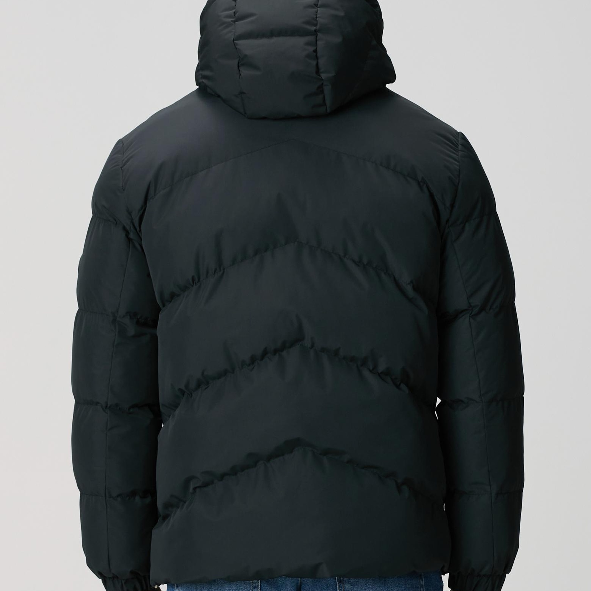 Network Erkek Siyah Su İtici Özellikli Deri Garnili Mont