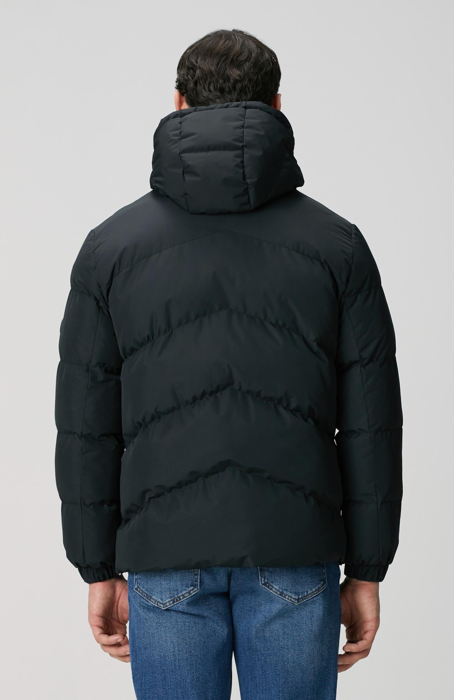  Network Erkek Siyah Su İtici Özellikli Deri Garnili Mont