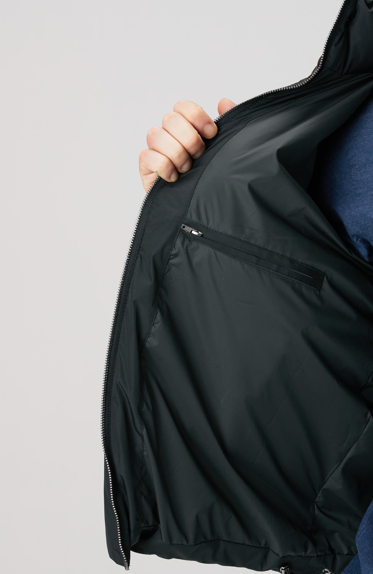  Network Erkek Siyah Su İtici Özellikli Deri Garnili Mont