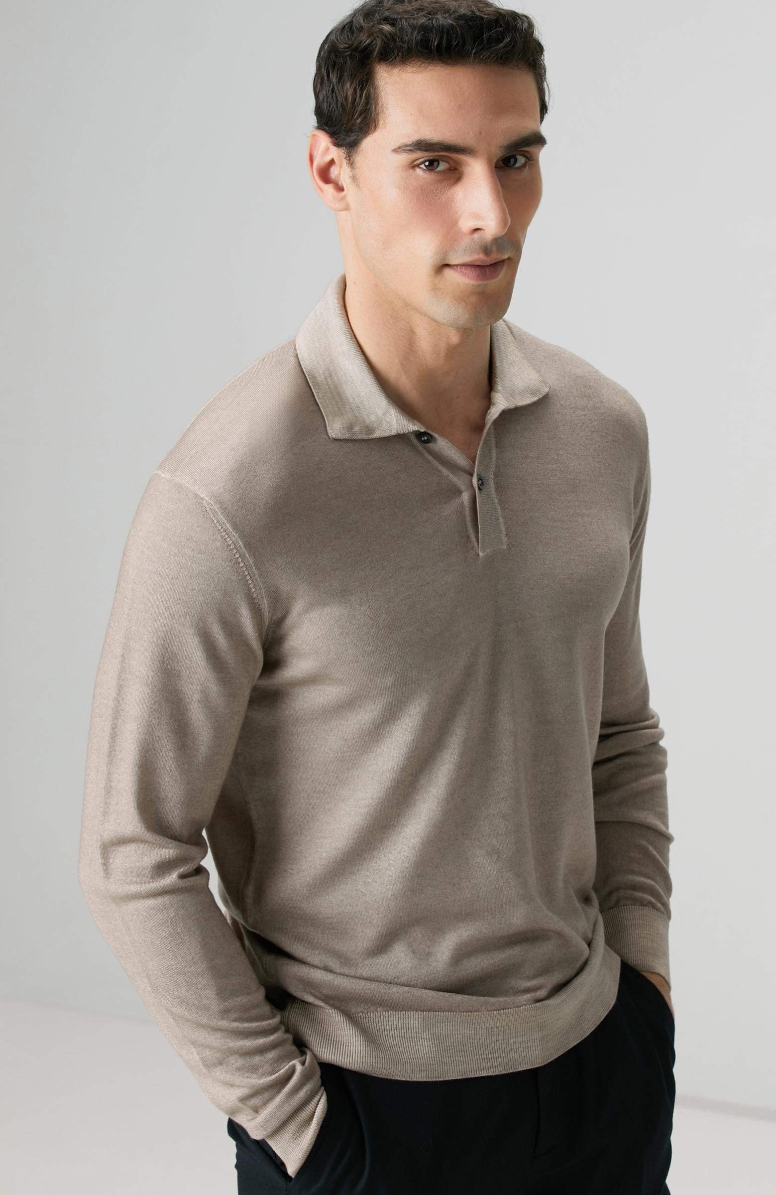 Network Erkek Limited Bej Melanj Yün Triko Kazak