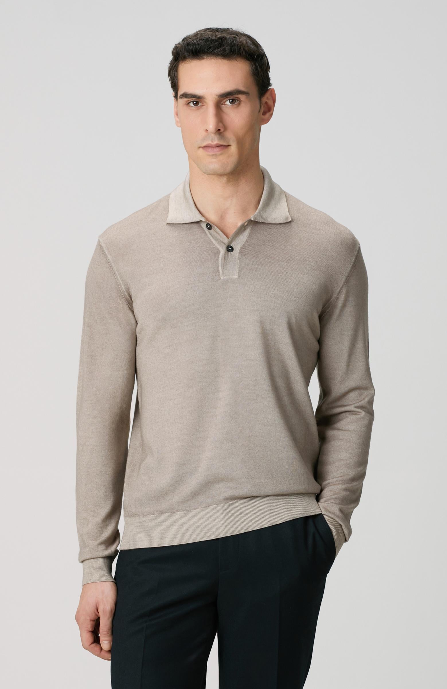  Network Erkek Limited Bej Melanj Yün Triko Kazak