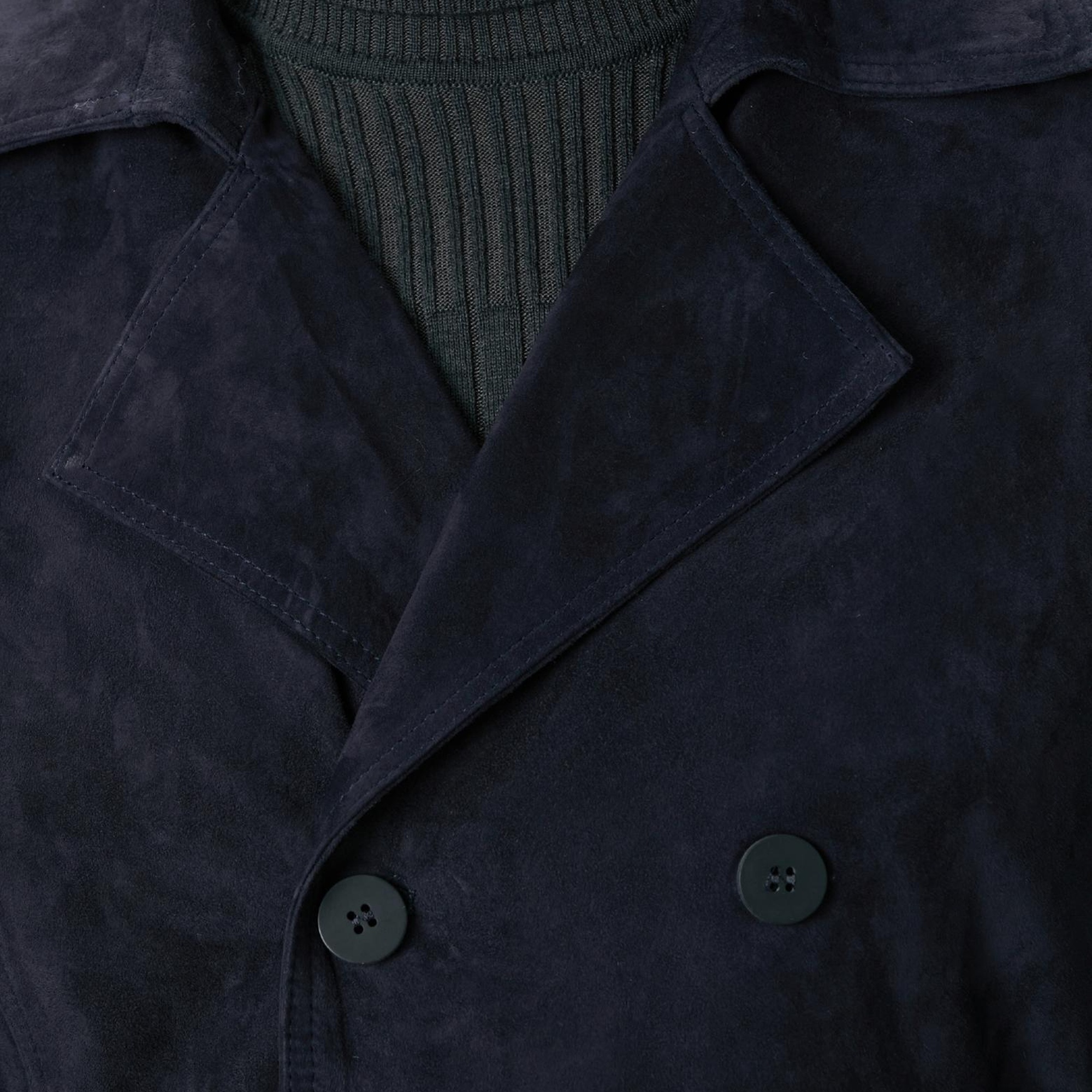 Network Erkek Lacivert Çift Taraflı Degrade Süet Pardesü